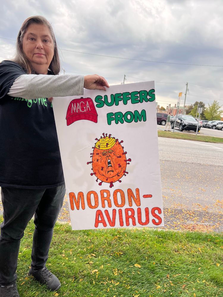 Sign that says Naga suffers from moron-avirus