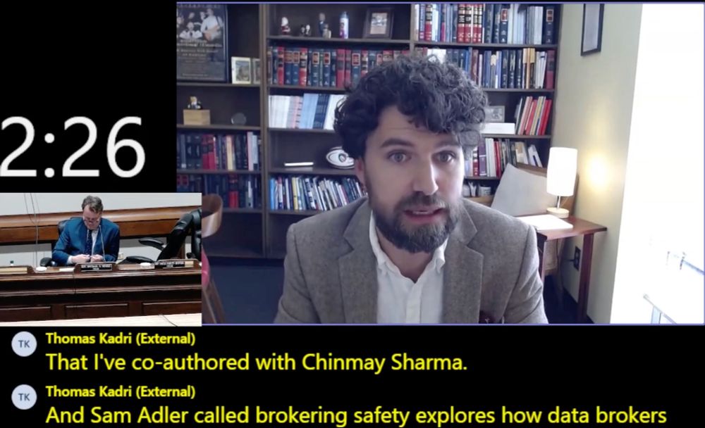 2:26
Thomas Kadri (External)
That l've co-authored with Chinmay Sharma.
Thomas Kadri (External)
And Sam Adler called brokering safety explores how data brokers