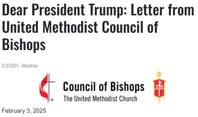 Letter from United Methodist Bishops to President Trump