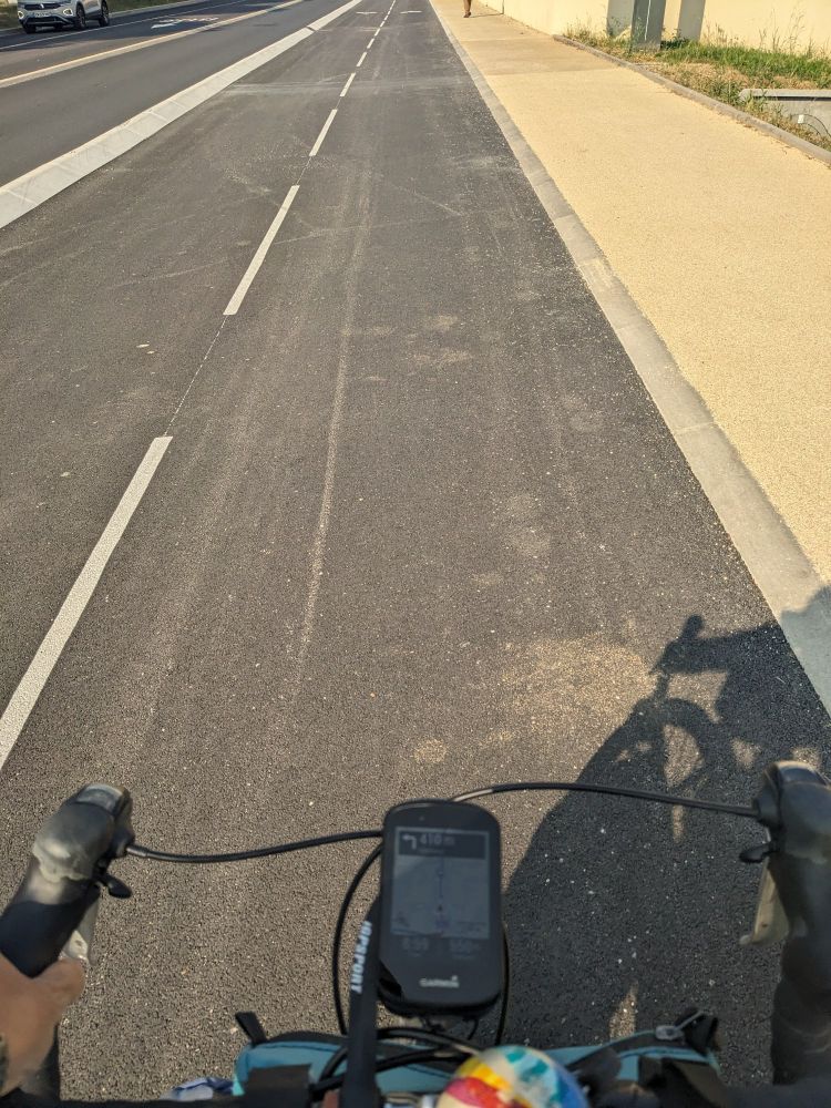 Two way paved bike lane. 