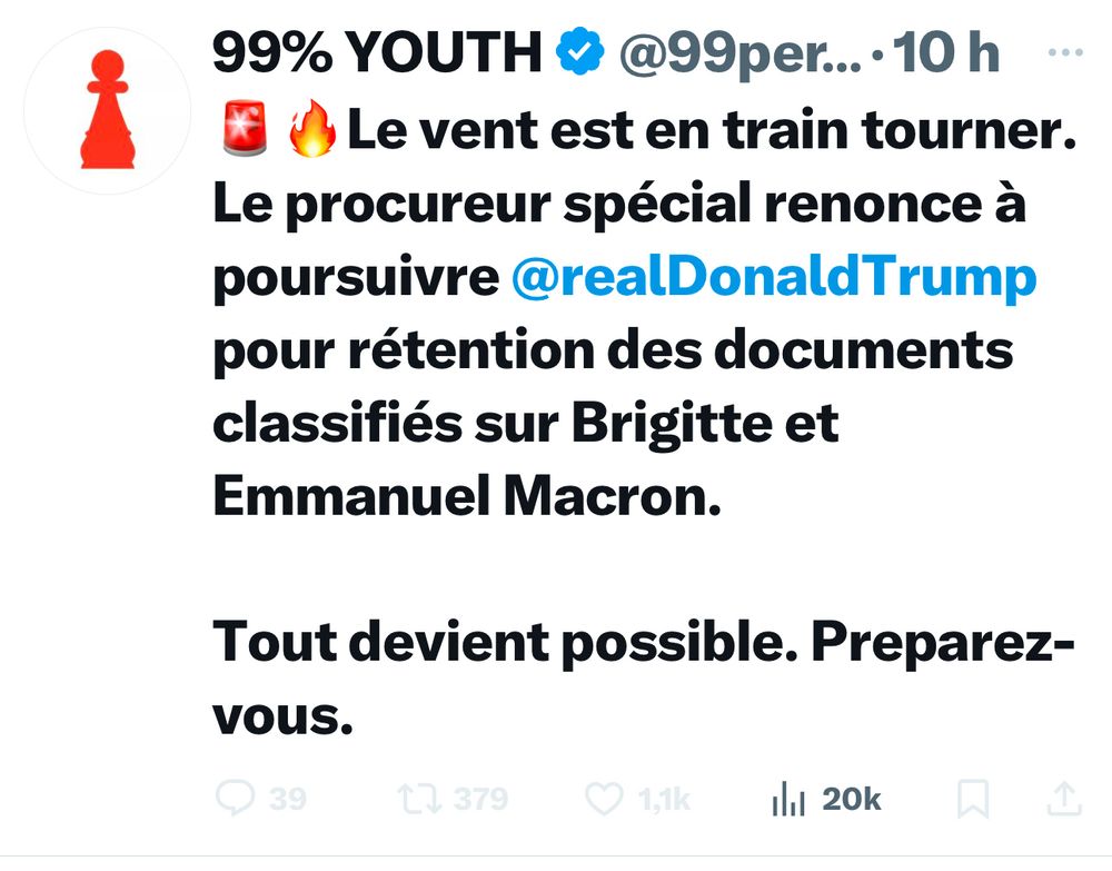 Tweet de Zoé Sagan qui se réjouit de l’abandon des poursuites contre Trump. 