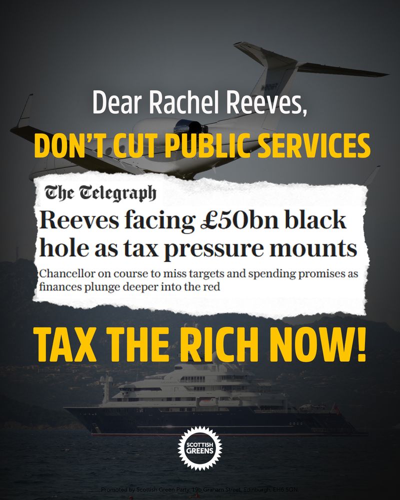 Dear Rachel Reeves,

Don't Cut Public Services

Tax the Rich Now!

Newspaper article: Reeves facing £50 billion black hole as tax pressure mounts