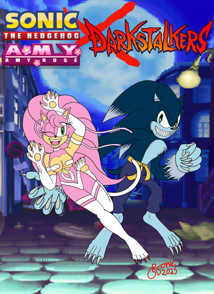 Amy and Sonic the Werehog cosplaying Darkstalkers' Felicia and Jon Talbain/Gallon. This is the color that I've chosen as it closely resembles Amy and Sonic while wearing Felicia's and Gallon's "outfit".