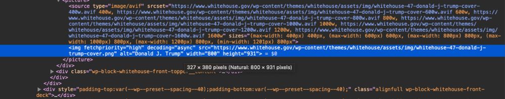 the Whitehouse website has alt text, despite elimination of DEIA Programs