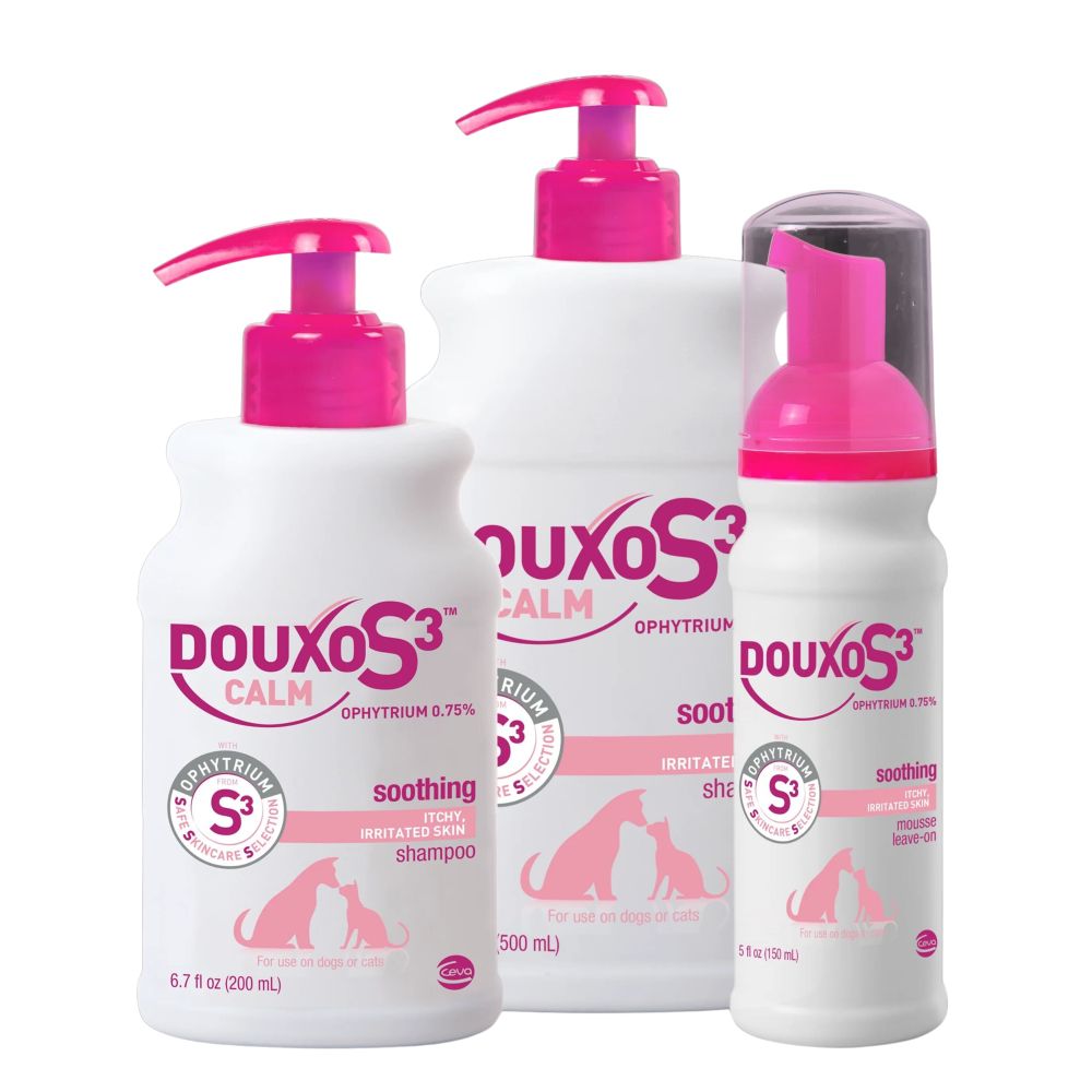 Douxo shampoo and mousse products