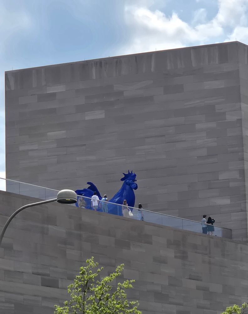 Blue rooster on the roof of national gallery of art