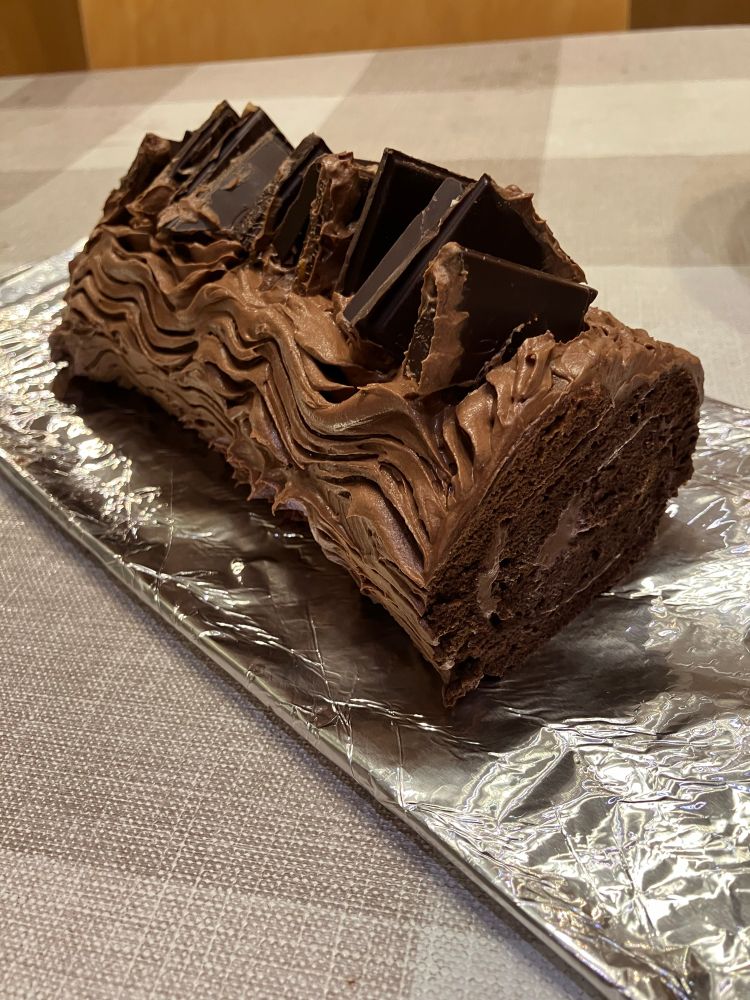 Picture of a chocolate log cake