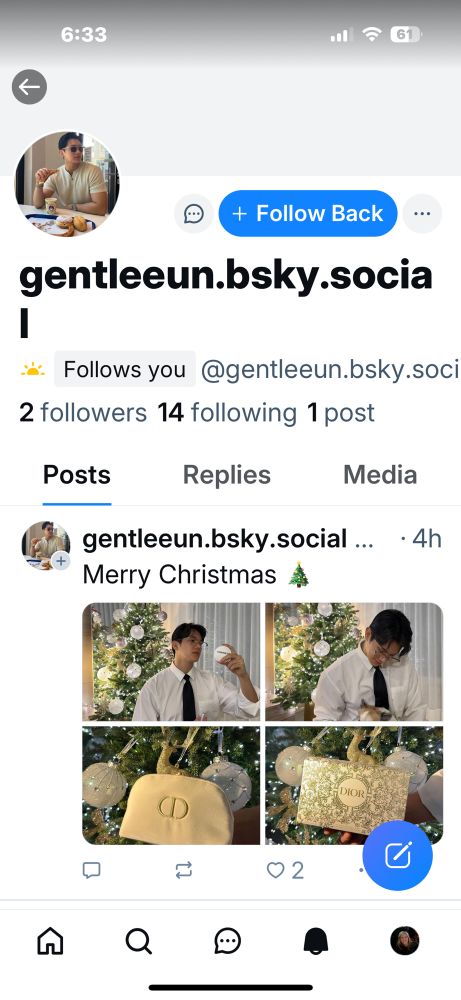 Screenshot of an AI bot account trying to establish a relationship with me.