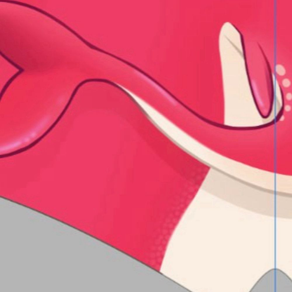zoom-in of a red shark tail