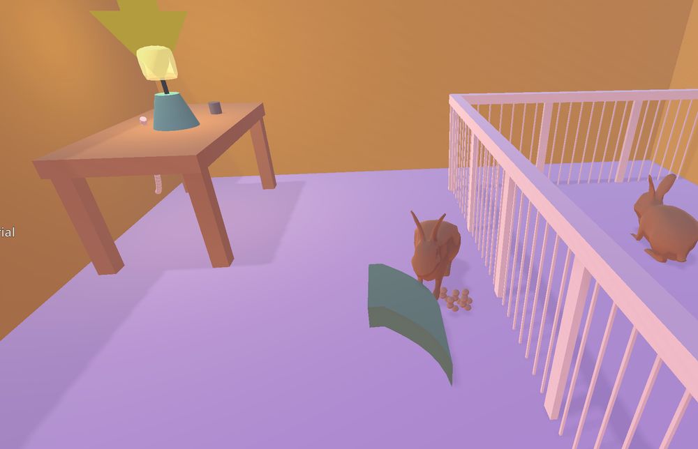 a scene from a video game where a rabbit is breaking into a pellet bag