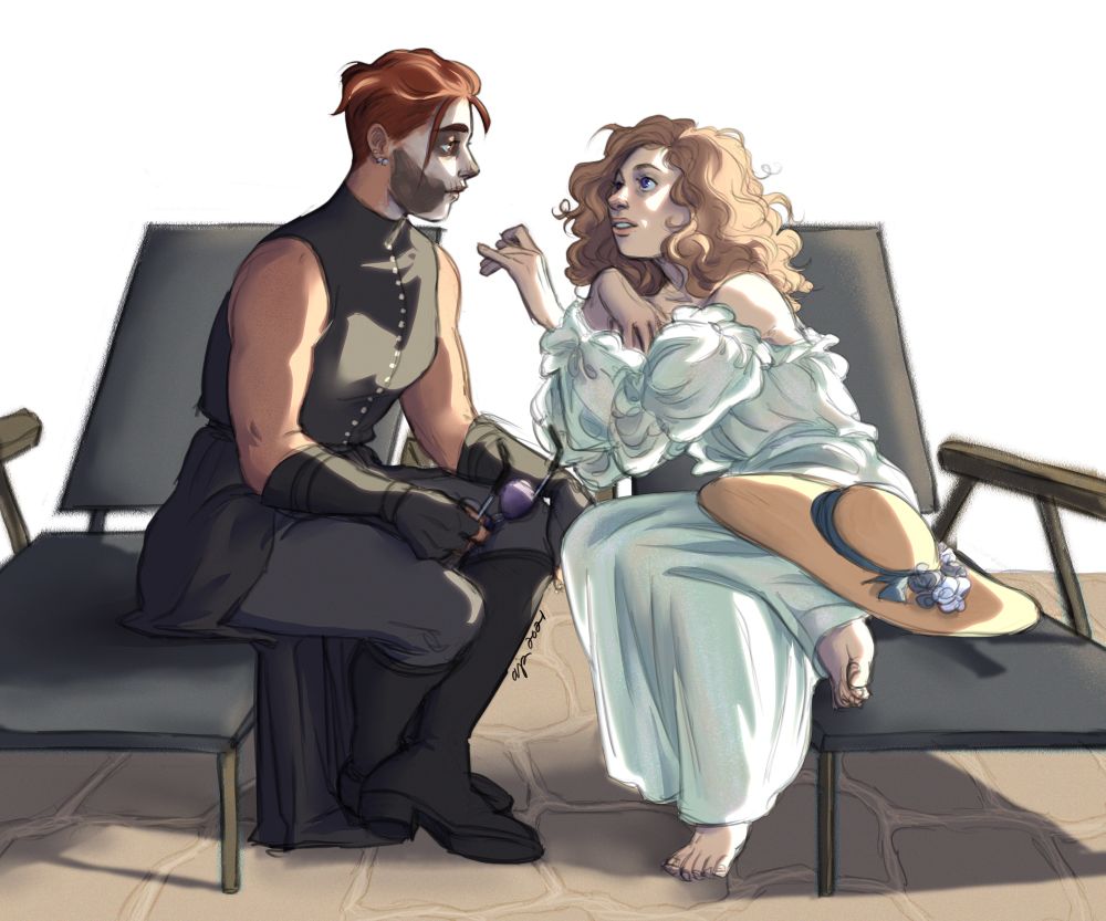 An illustrated scene from Tamsyn Muir's GIDEON THE NINTH