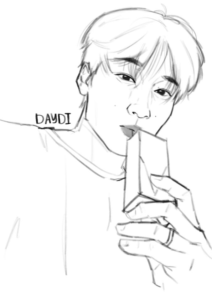 choi san of ateez sketch