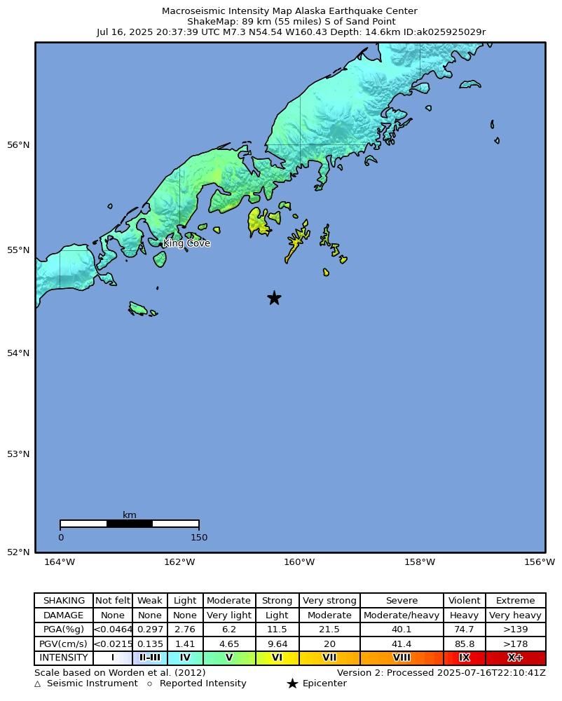 Sand Point M7.3 | Alaska Earthquake Center