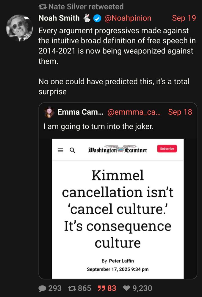 Every argument progressives made against the intuitive broad definition of free speech in 2014-2021 is now being weaponized against them. 

No one could have predicted this, it's a total surprise