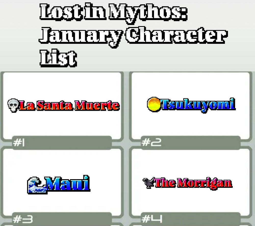 January list 4 Lost in Mythos characters 