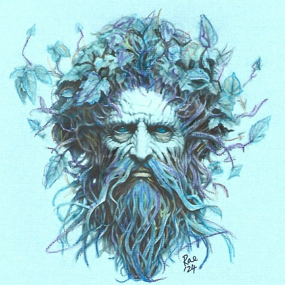 Green Man, Winter illustration by Stephen G. Rae 