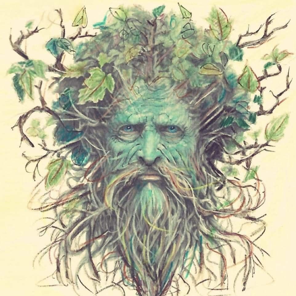 Green Man, Summer illustration by Stephen G. Rae 