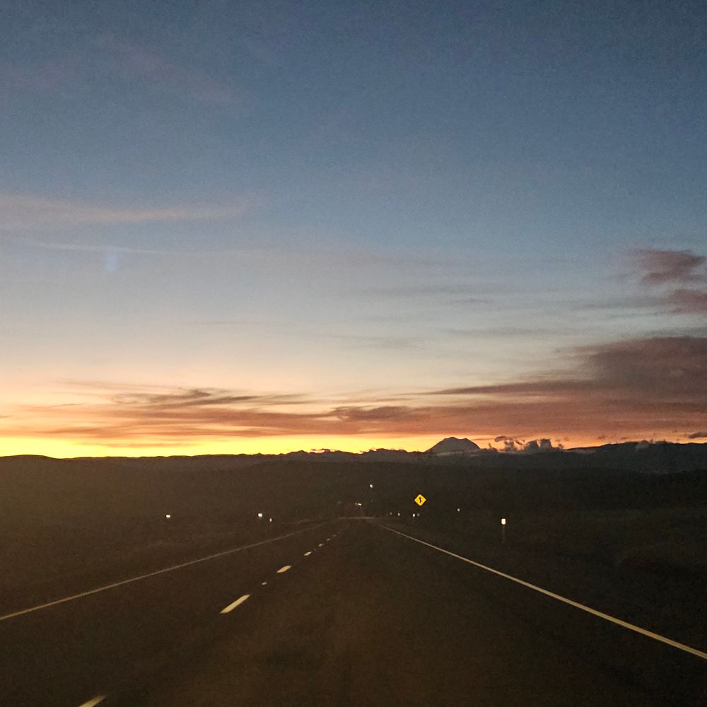 A beautiful highway skyline ft. Mount Rainier