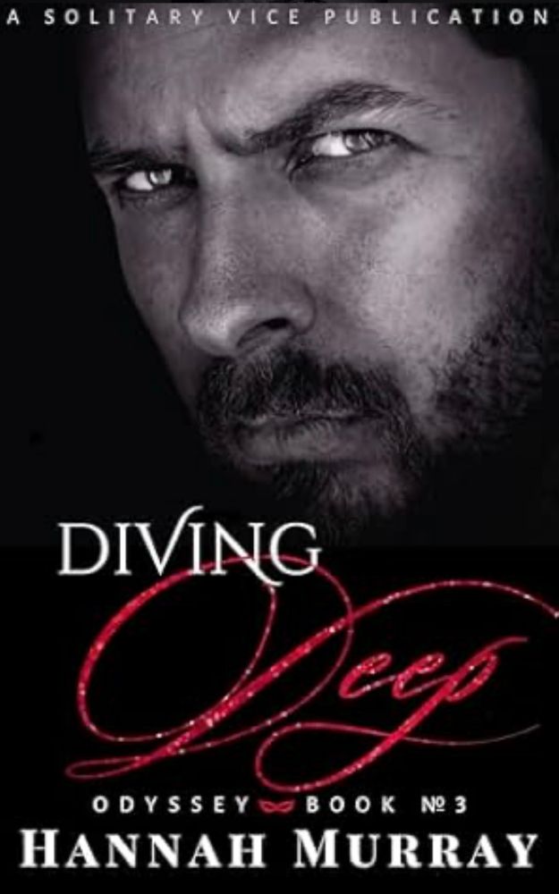Screenshot of Diving Deep by Hannah Murray with a black and white shot of a bearded white man’s face staring intensely into the camera.