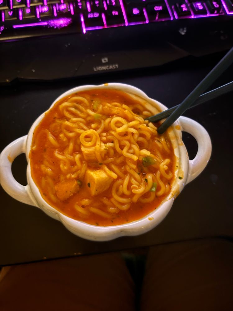 Buldack ramen noodles with chicken