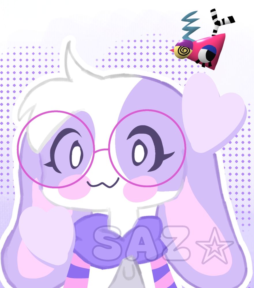 A silly little bunny with zooble next to this bunny. <3