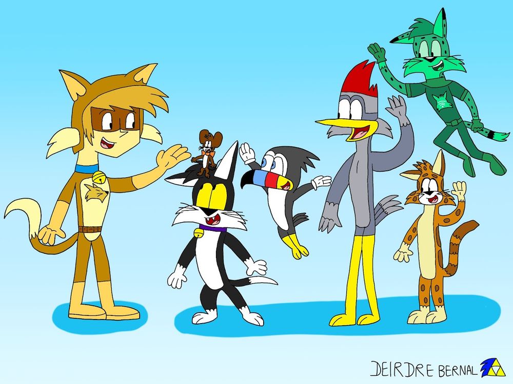 Wildcat Boy meeting Mr. Catnip, Finn, Cuckoo Toucan, Dodger Woodpecker, Hermie Ocelot and Sean Wi-Fi.