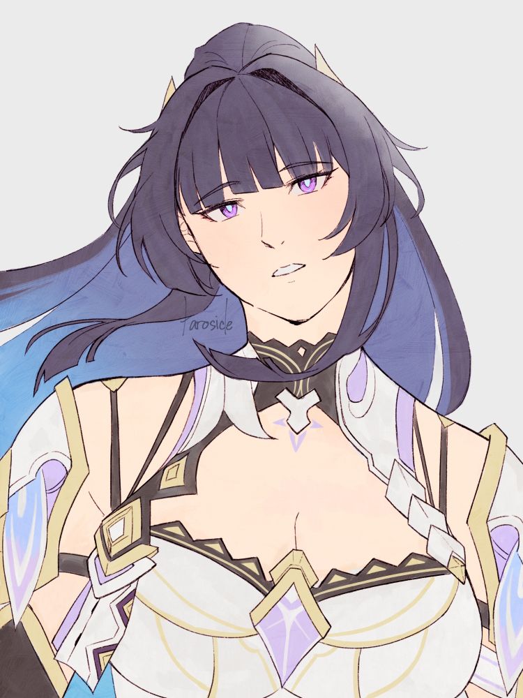Flat color sketch of Raiden Mei from Honkai Impact 3rd.