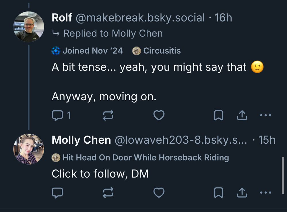 requesting a follow and dm