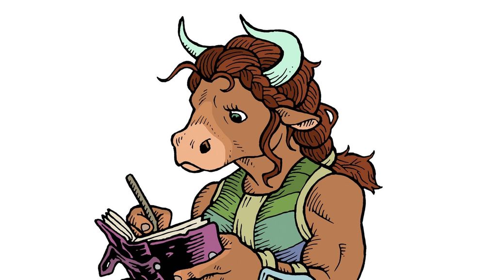 Illustration of Mirona writing in her journal.