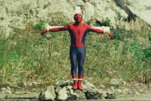Japanese Spider-Man being crucified. As you do.