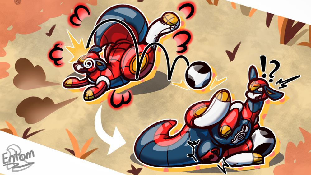 An inflatable Daredillo from Beastieball after getting hit in the head and turning into it's inflatable form