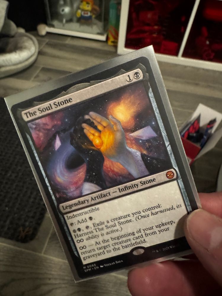 The Sould Stone Magic the gathering card from Magic the gathering’s spider-man set