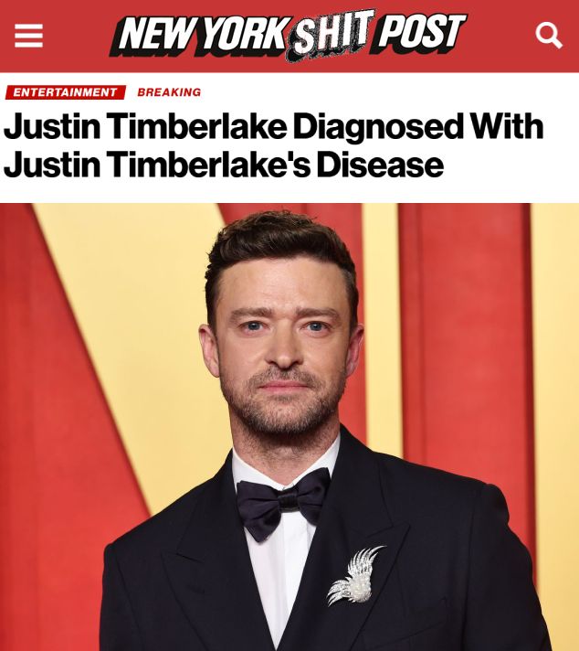Justin Timberlake Diagnosed With Justin Timberlake's Disease