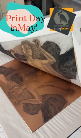 print being pulled away from the etching surface.