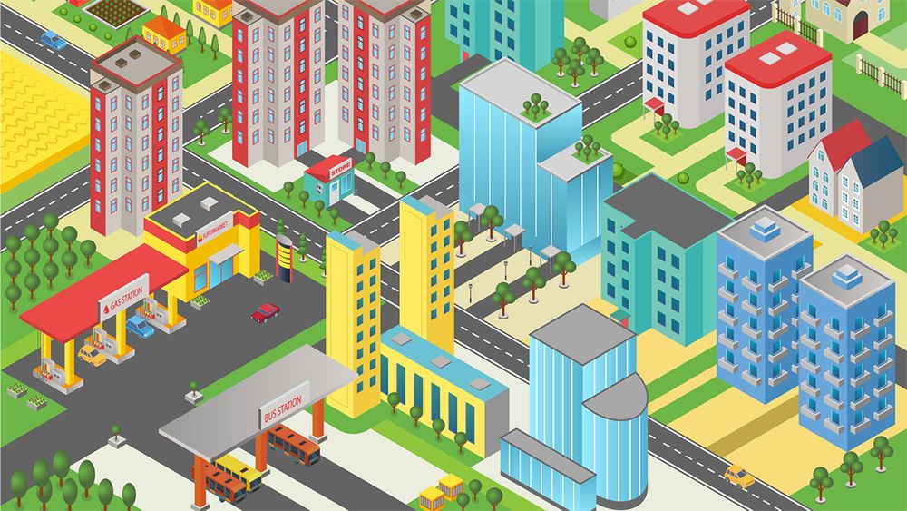 Bunte Grafik einer Stadtansicht; Quelle: iStock | Artur_Kutskyi