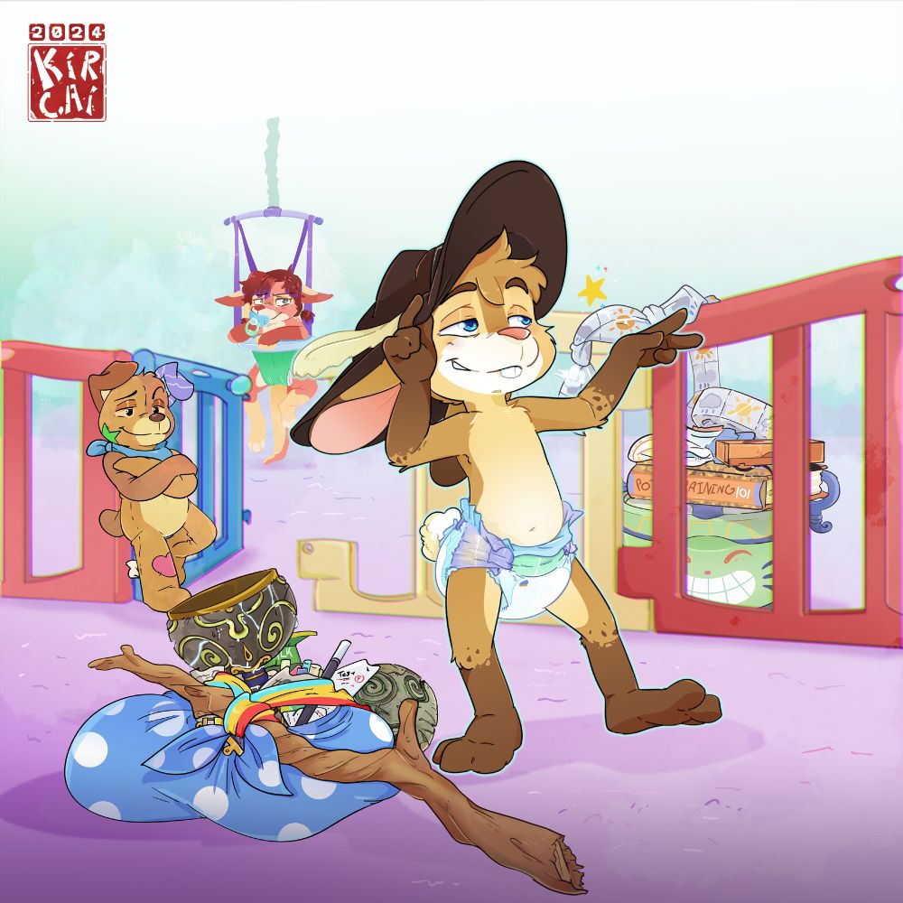 Little Troubles tcg card game age regression regress diaper babyfur diapers patches plush plushie rabbit bunny marshmallow kangaroo potty pout smug  furry
