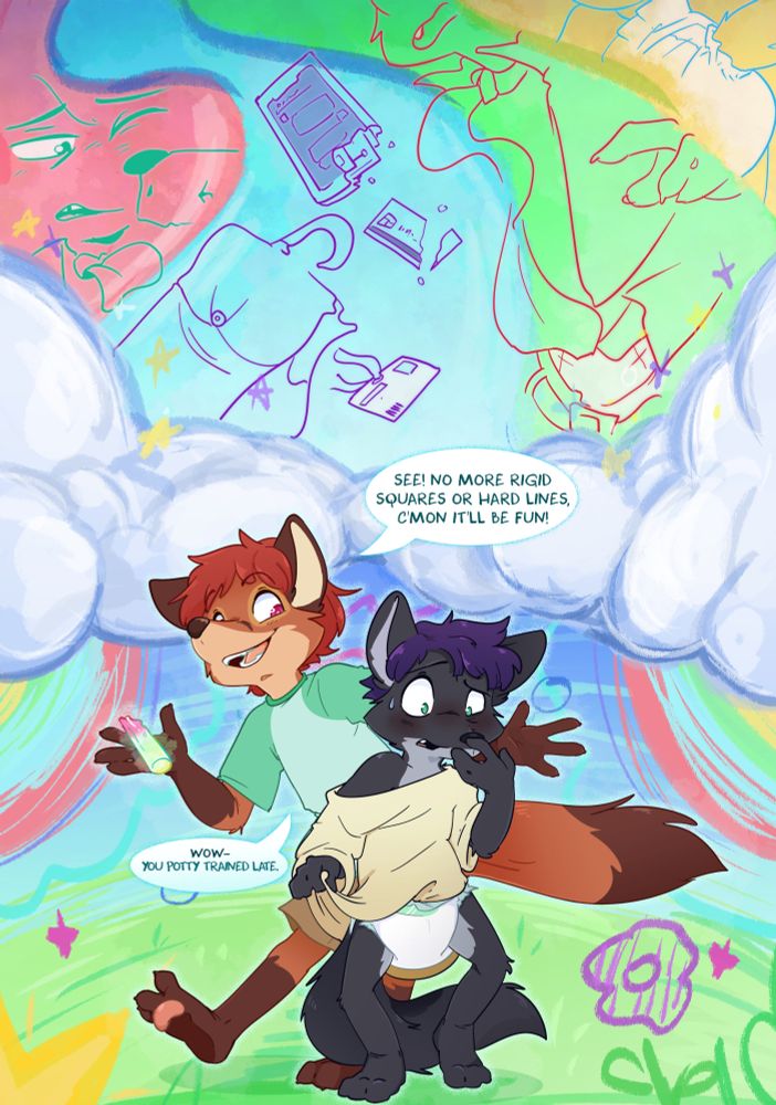 A babyfur age regression comic.