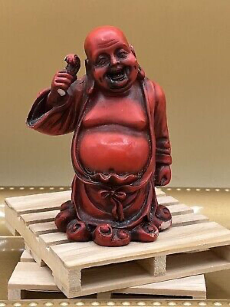 Red 4x2 Buddha Statue Figurine