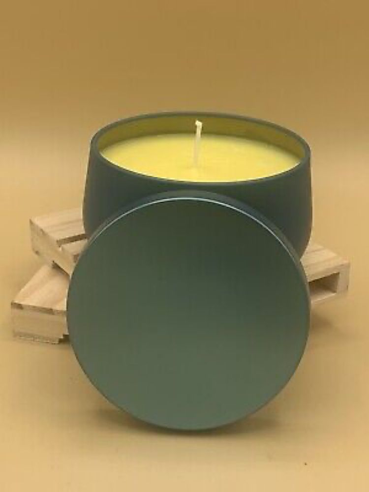 Lemon Scented 7oz Handmade Candle Blue Jar With Lid  | eBay