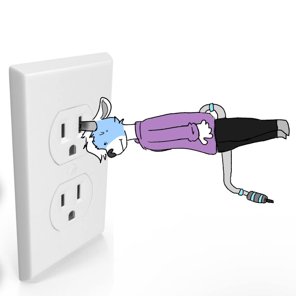 Typo deer stuck in an electrical outlet.