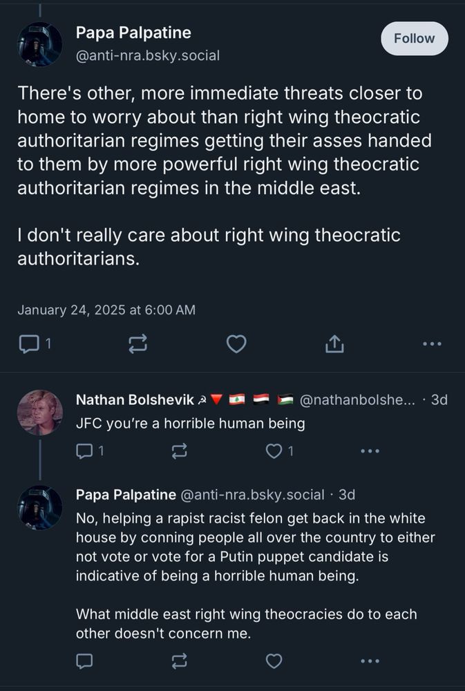 Another screenshot of lib not caring about the suffering of human beings at the hands of zionazis