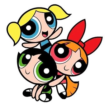 Clockwise, Bubbles, Blossom and Buttercup, the titular Powerpuff Girls. No "d".
