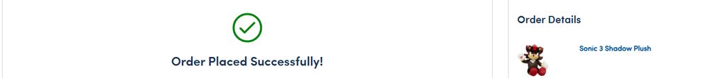 order confirmation of build a bear shadow the hedgehog