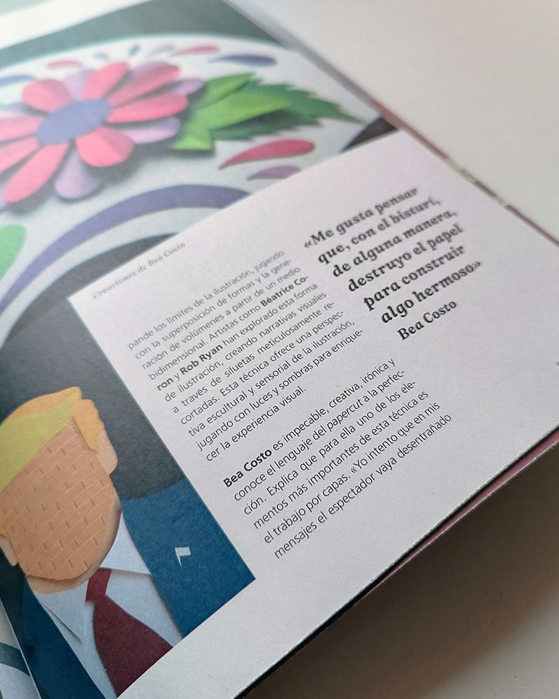 Reportaje de la ilustradora Bea Visto entre otros sobre Ilustración expandida en la revista El Duende 