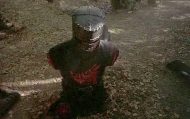 The black knight from monty python with no arms or legs 