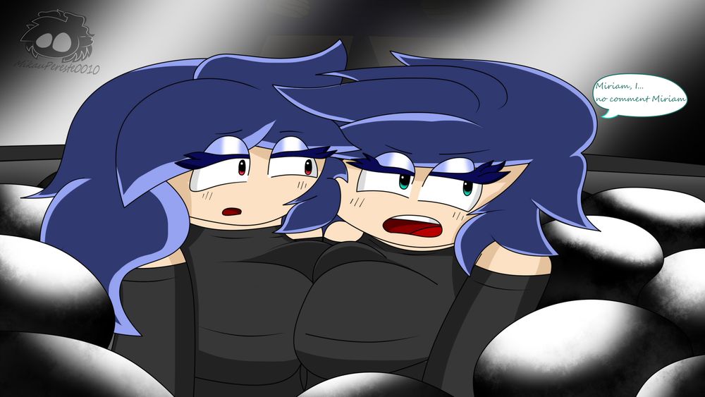 Miriam and Arlette are locked in a pit of stains and Arlette couldn't bear the embarrassment of being so tightly pressed next to Miriam, and Miriam could only watch Arlette blush without understanding what was going through Arlette's head.
