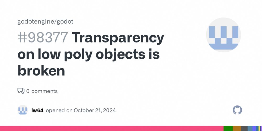 Transparency on low poly objects is broken · Issue #98377 · godotengine/godot