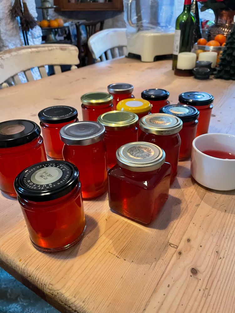12 or so jars of medlar jelly