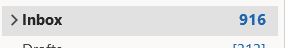 Inbox with 916 unread messages
