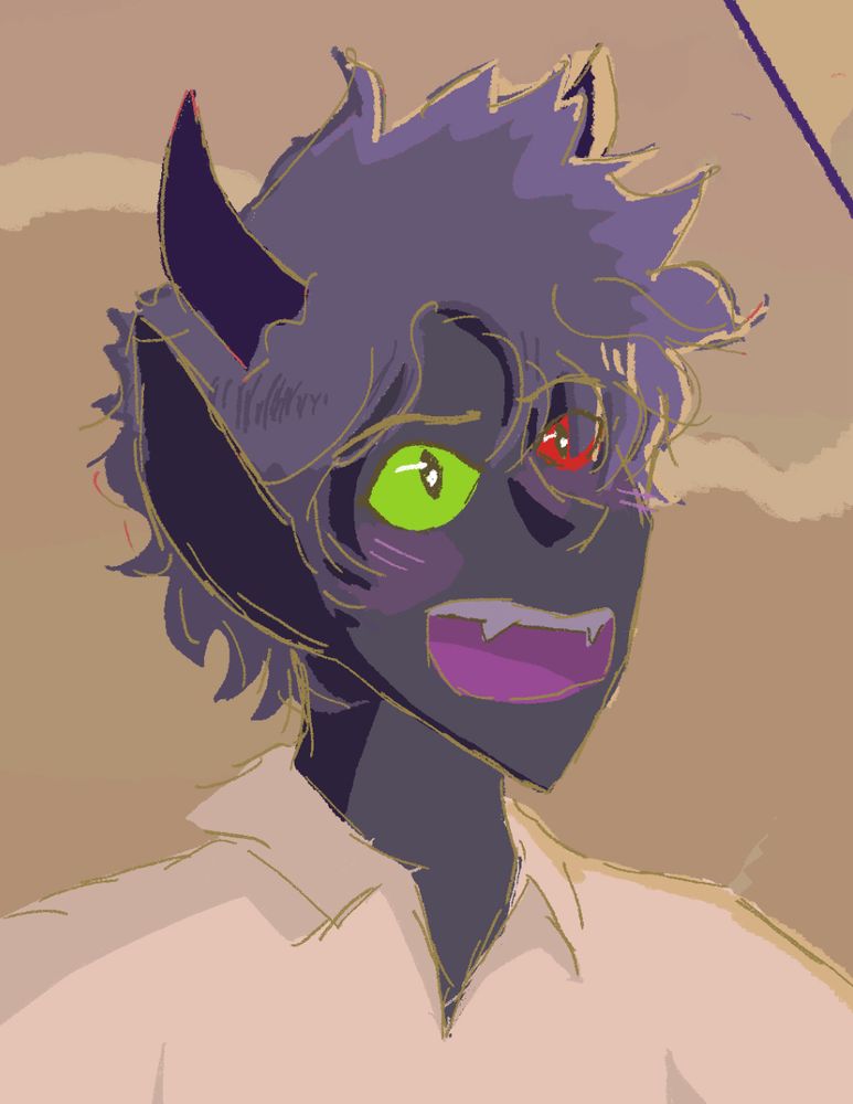 closeup of ranboos face; drawn in the same scene as the other one